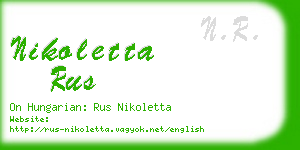 nikoletta rus business card